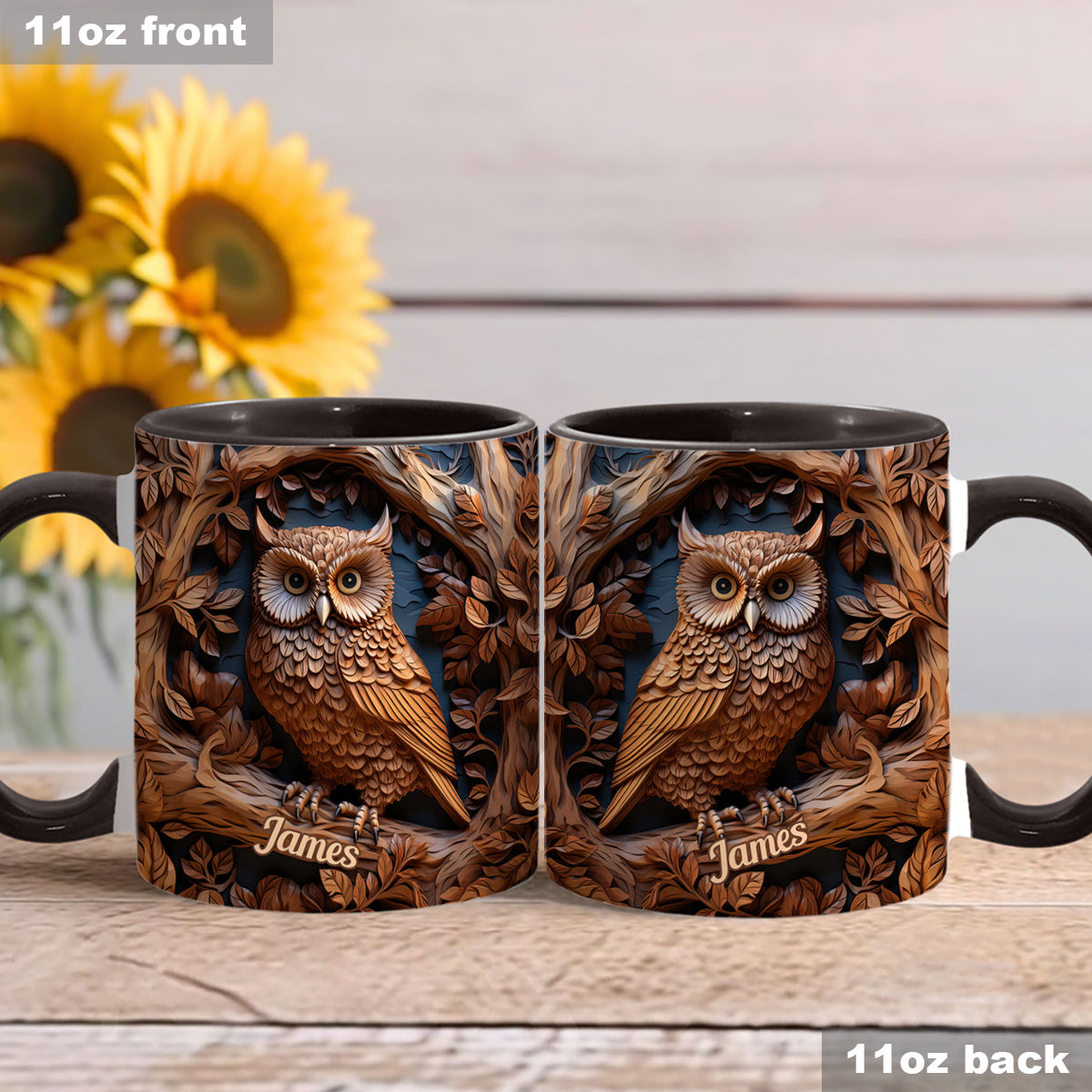 Just A Girl Who Loves Owls - Personalized Owl Accent Mug