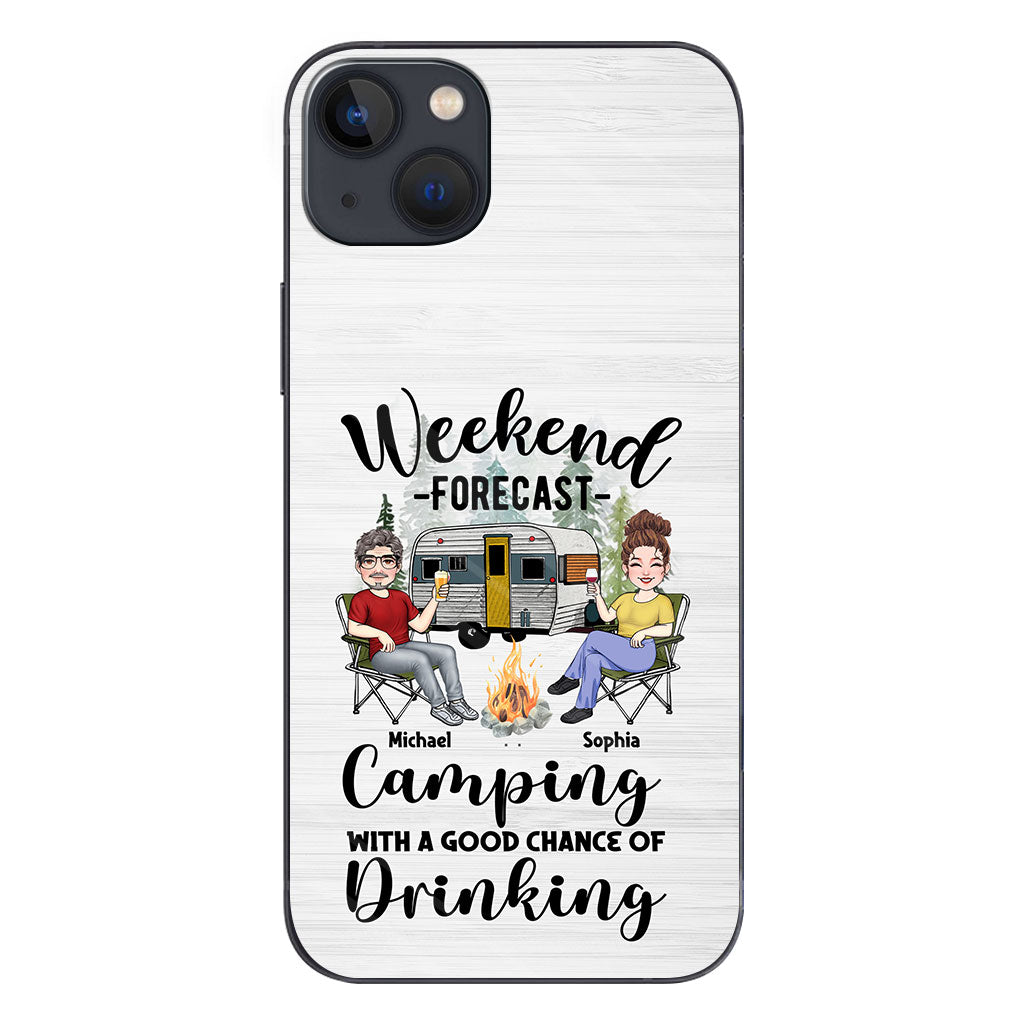 Weekend Forecast - Personalized Camping Clear Phone Case