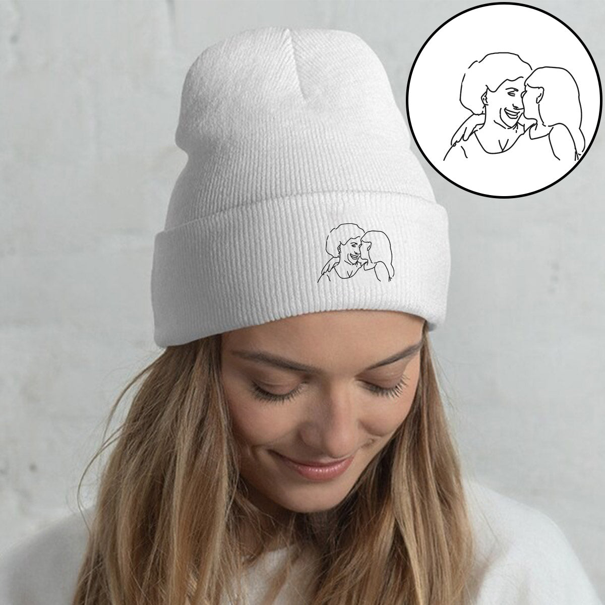 Custom Photo - Personalized Grandma Embroidered Beanie