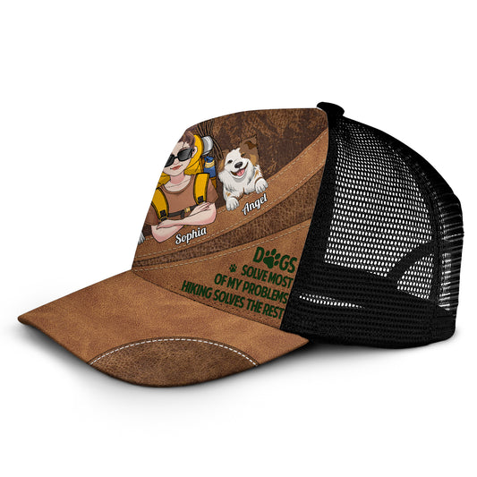 Hiking And Dogs - Personalized Hiking Trucker Hat