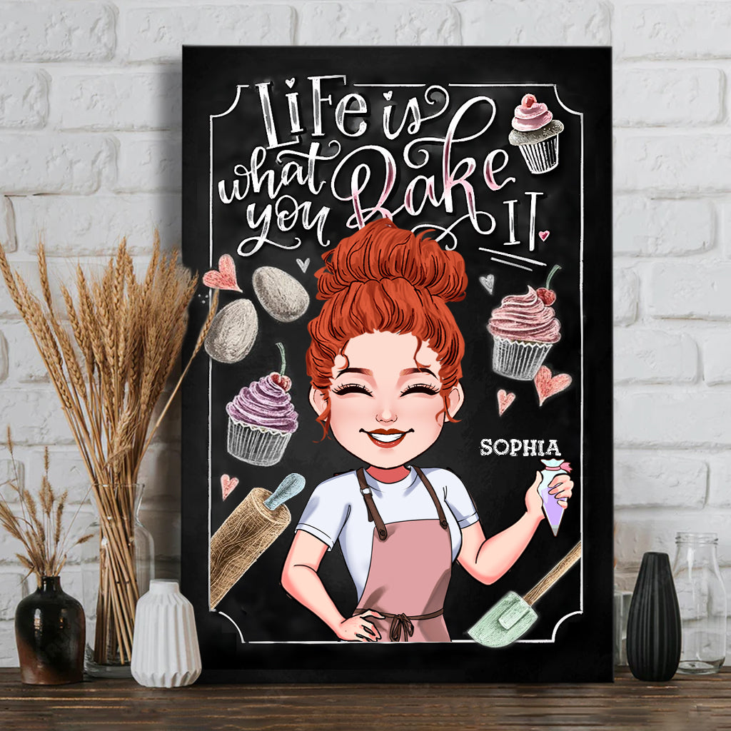 Life Is What You Bake It - Personalized Baking Canvas And Poster