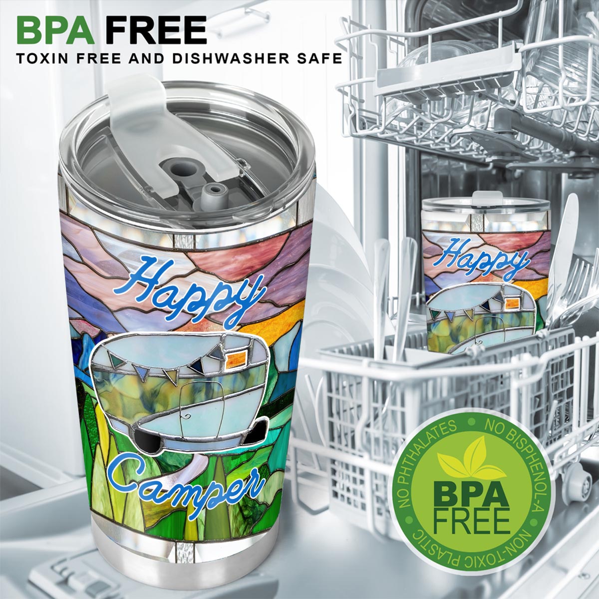 Happy Camper - Personalized Camping Tumbler