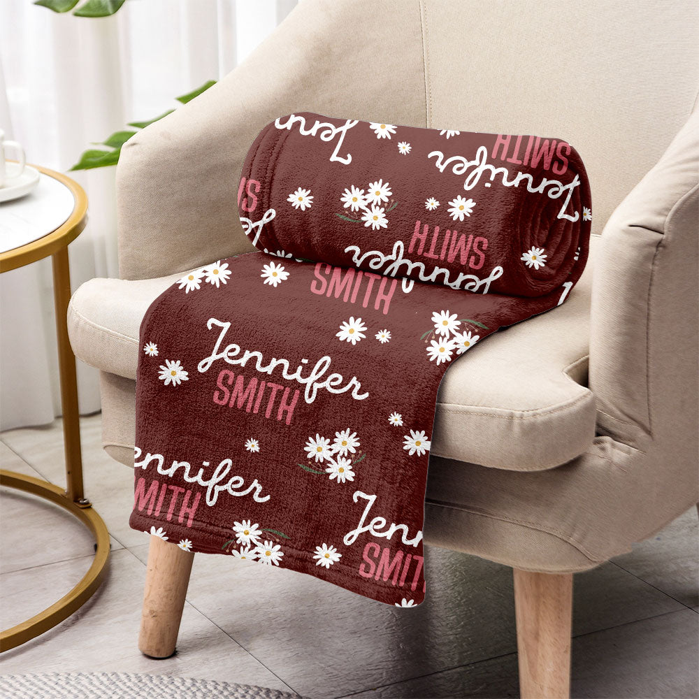 Daisy Custom Name - Personalized Aunt Blanket