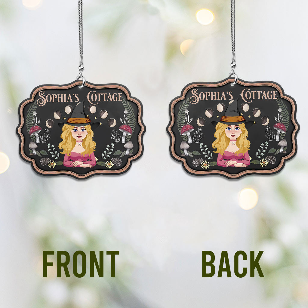 Witch's Cottage - Personalized Witch Car Ornament