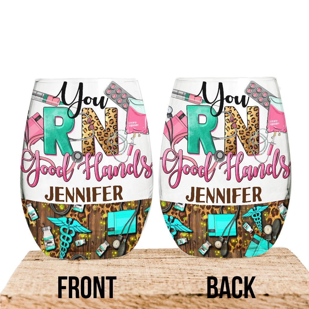 Nurse Life - Nurse gift for mom, her, wife, girlfrend - Personalized All Over Wine Glass