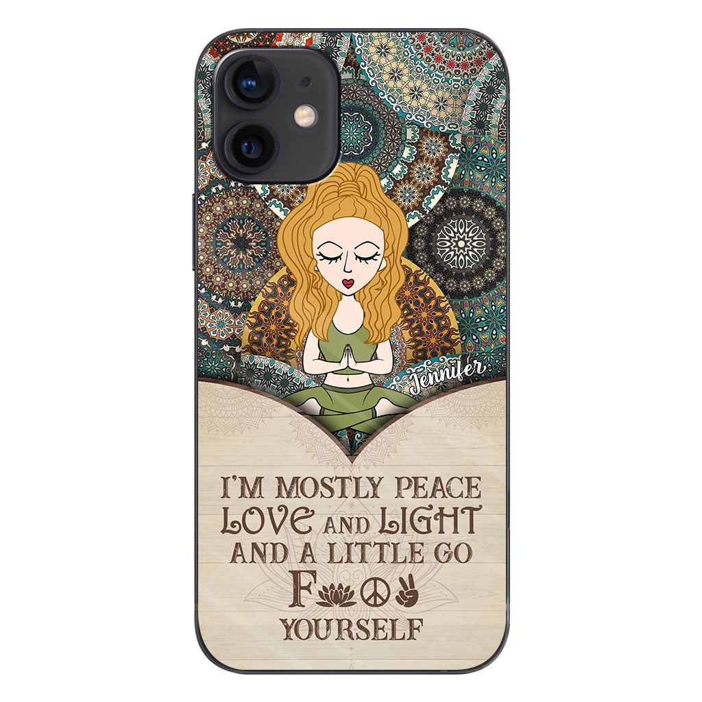 I'm Mostly Peace - Personalized Yoga Phone Case