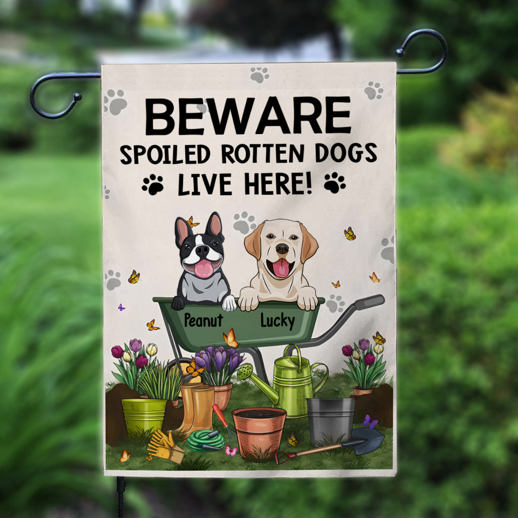 Beware Of The Dog - Personalized Gardening Garden Flag