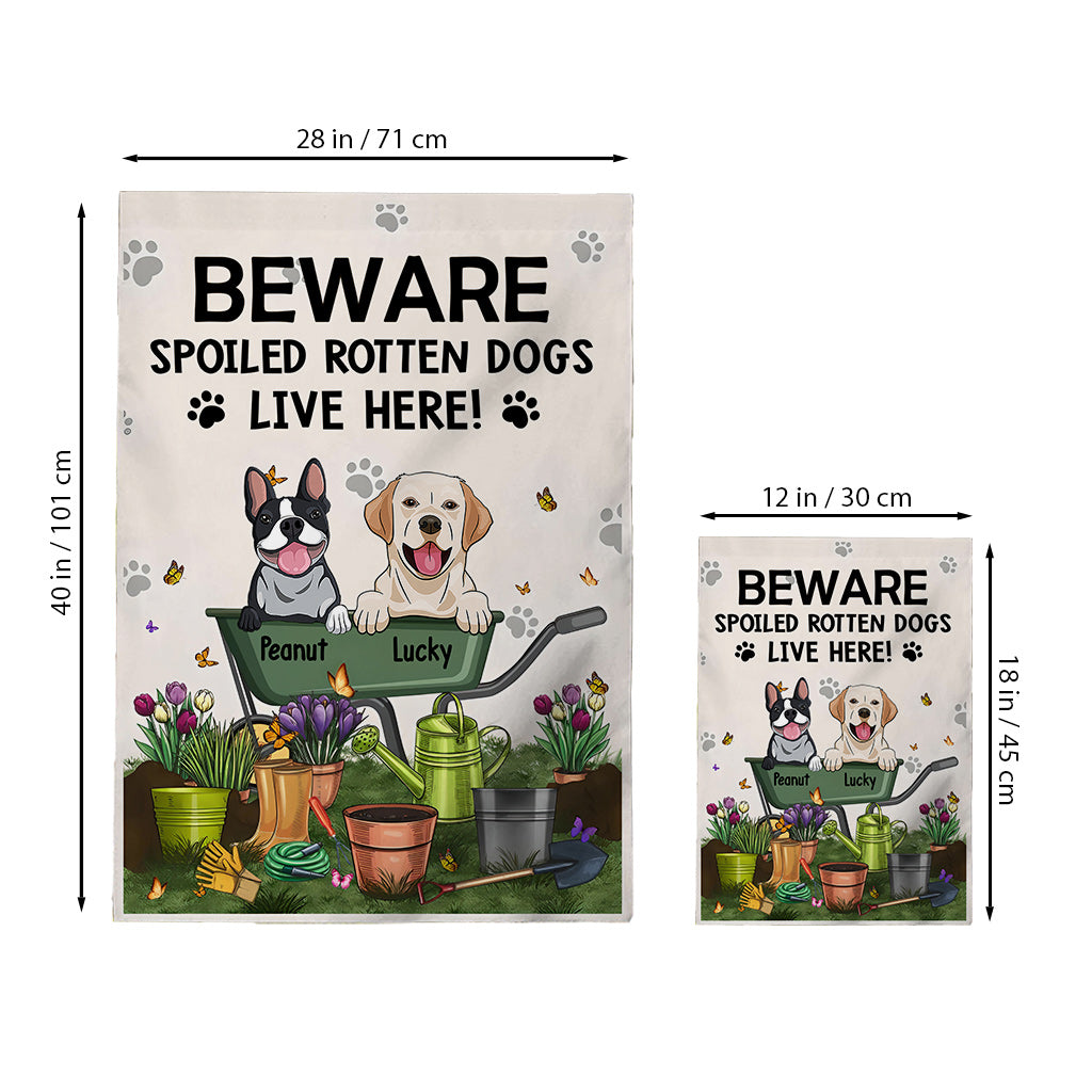 Beware Of The Dog - Personalized Gardening Garden Flag