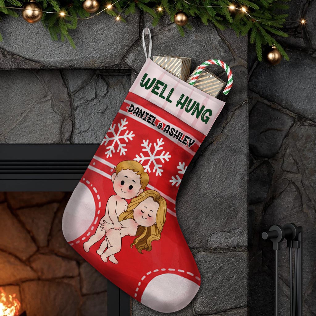 Well Hung - Personalized Couple Christmas Stockings