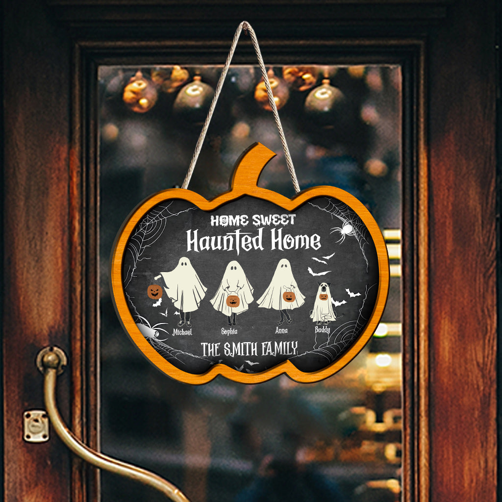 Home Sweet Haunted Home - Personalized Family Wood Sign