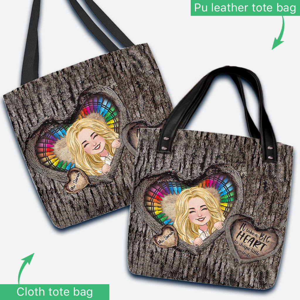 It Takes A Big Heart - Personalized Teacher Tote Bag