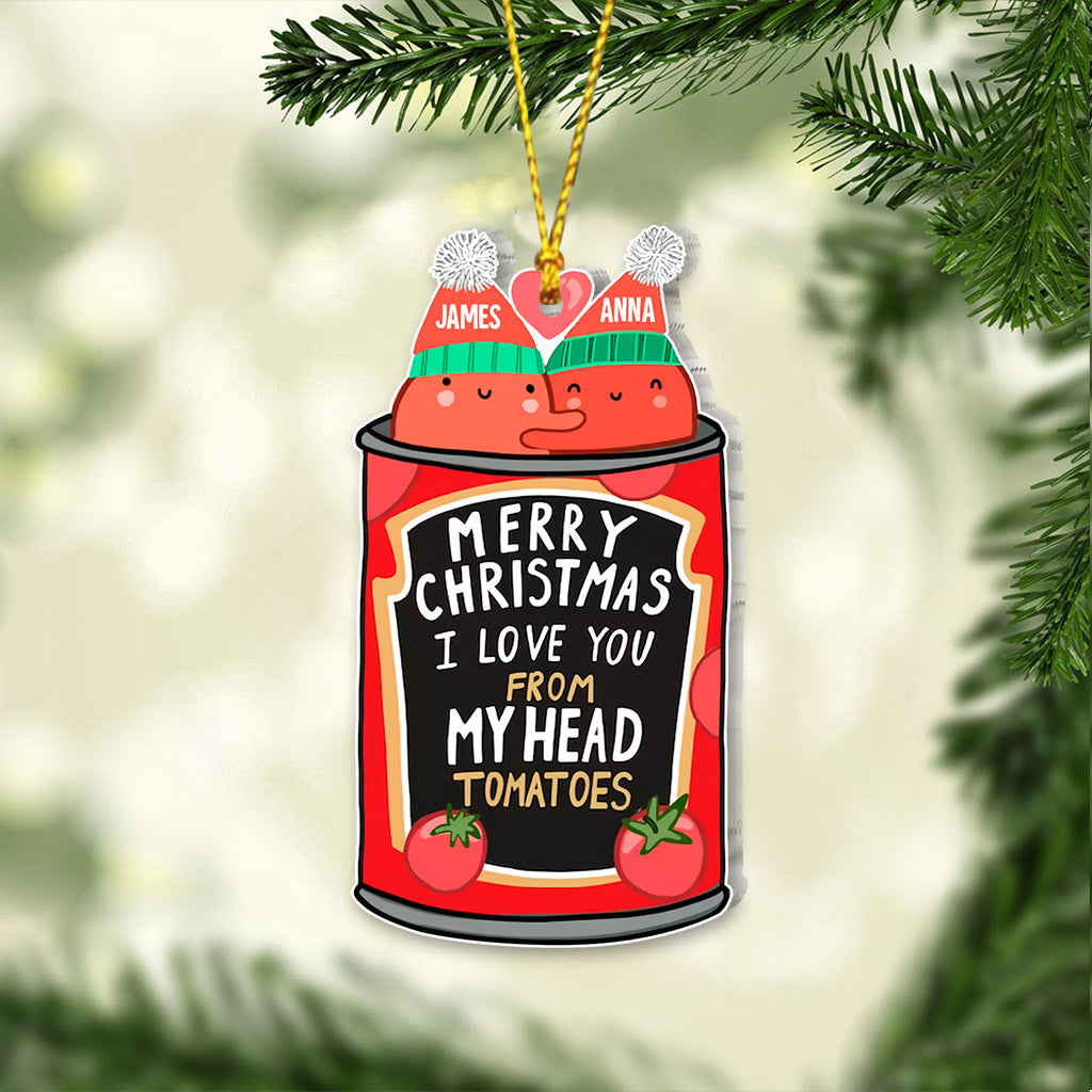 I Love You From My Head Tomatoes - Personalized Couple Ornament