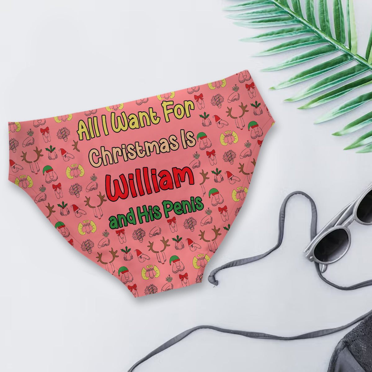 All I Want For Christmas - Personalized Couple Women Briefs