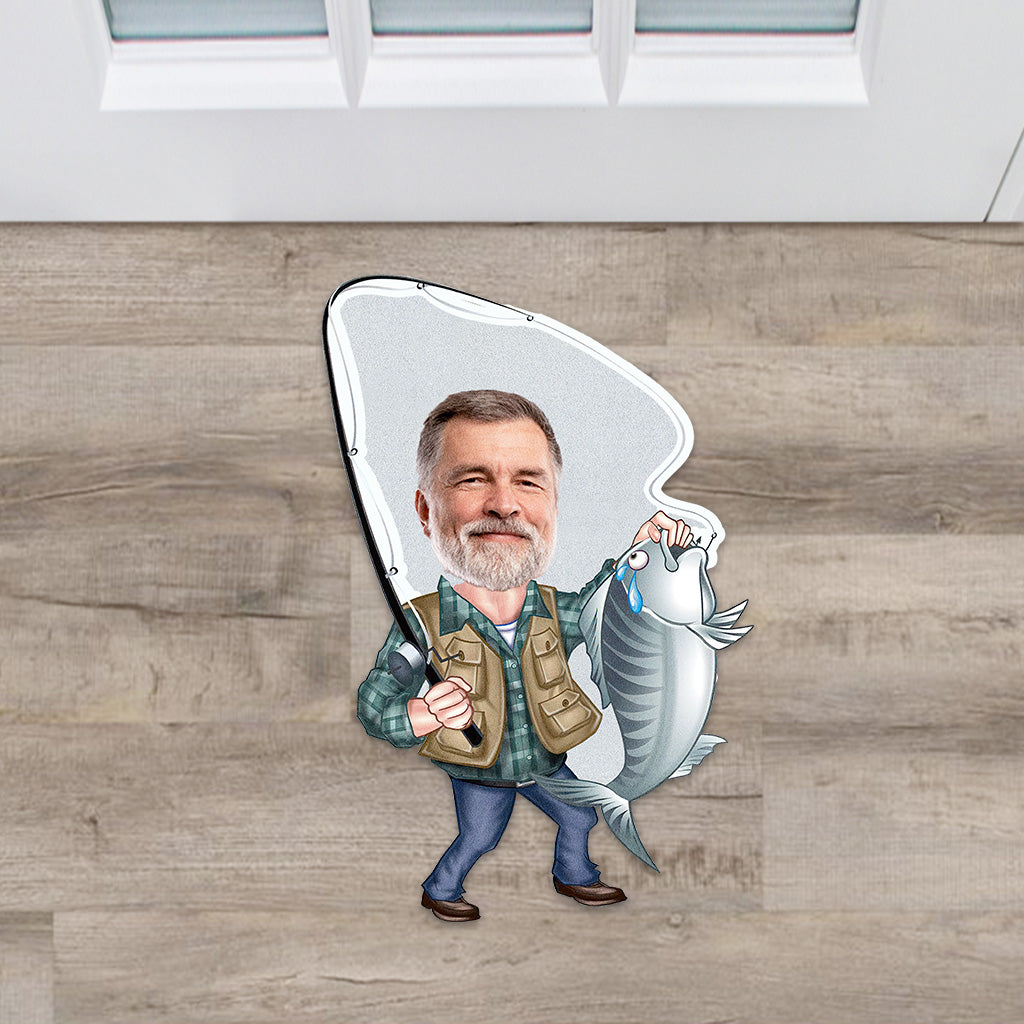 Love Fishing - Personalized Fishing Shaped Doormat