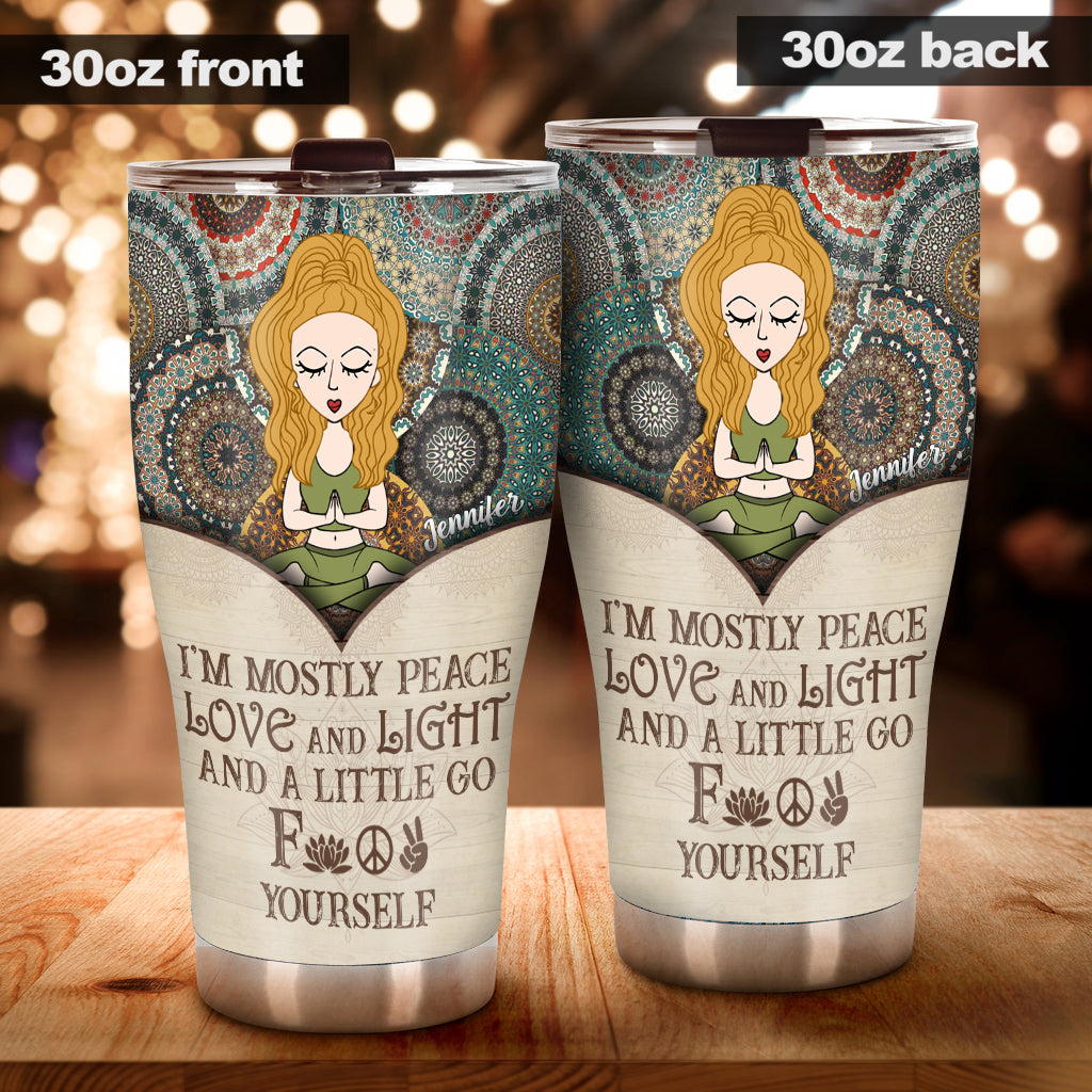 I'm Mostly Peace - Personalized Yoga Tumbler