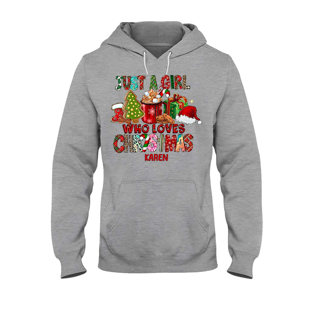 Just A Girl Who Loves Christmas - Personalized Christmas T-shirt And Hoodie