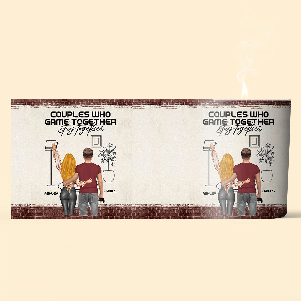 Couples Who Game Together Stay Together - Personalized Video Game Candle With Wooden Lid