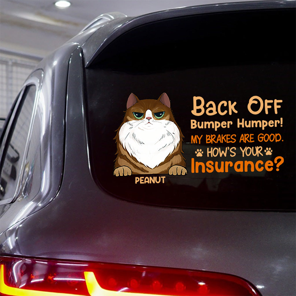 Back Off - Personalized Cat Decal Full