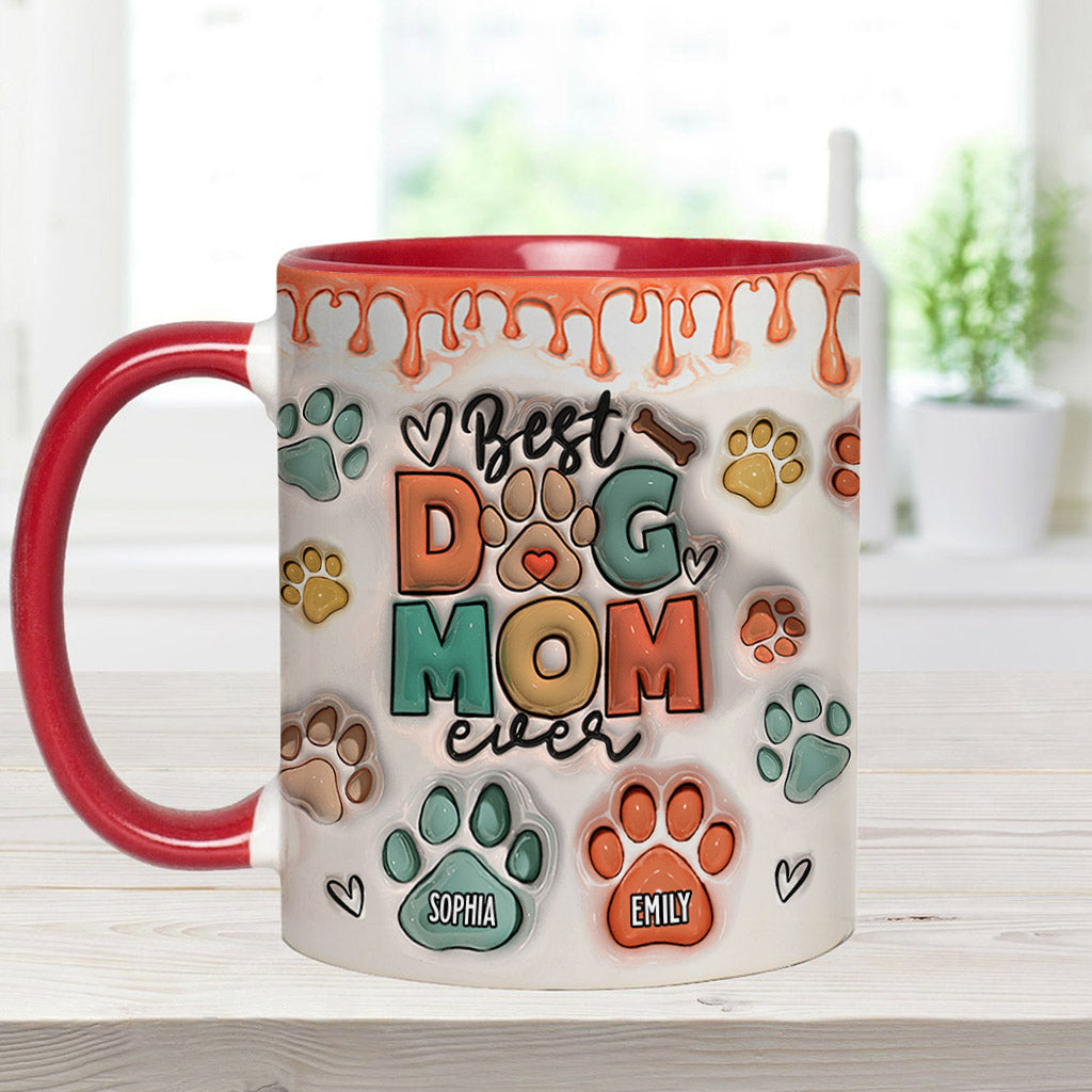 Best Dog Mom Ever - Personalized Dog Accent Mug