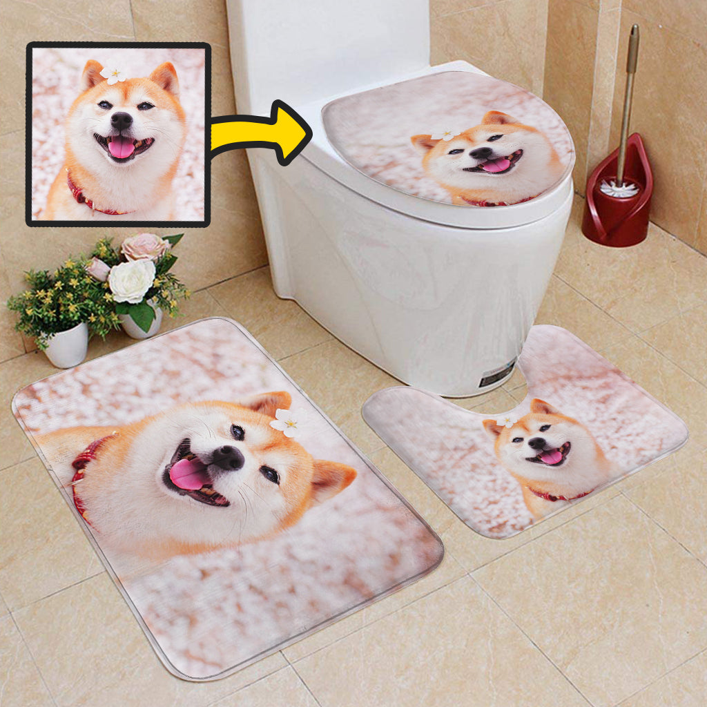 Any Pet Photo - Personalized Dog Bathroom Mats Set