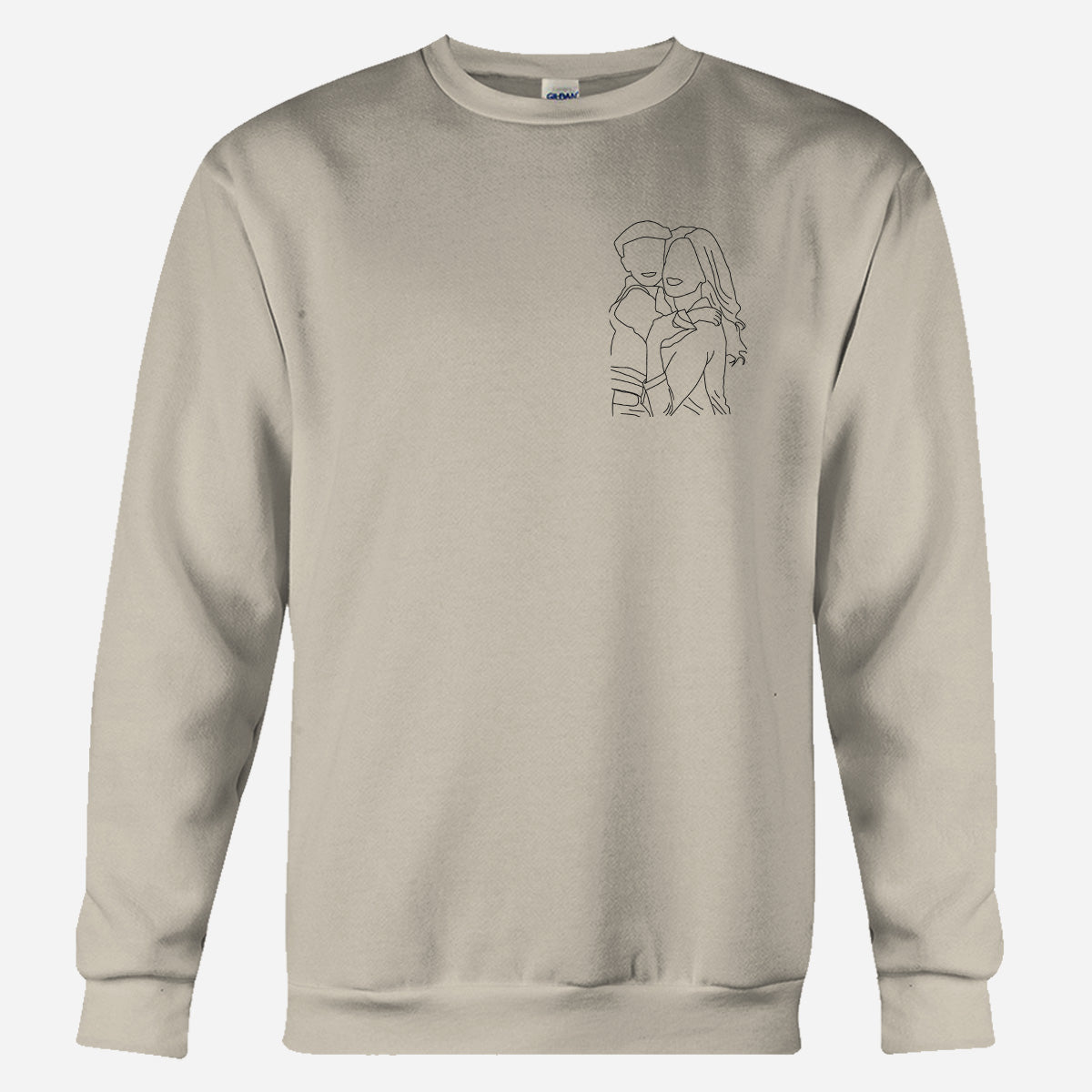Custom Line Art - Personalized Aunt Embroidered Sweater