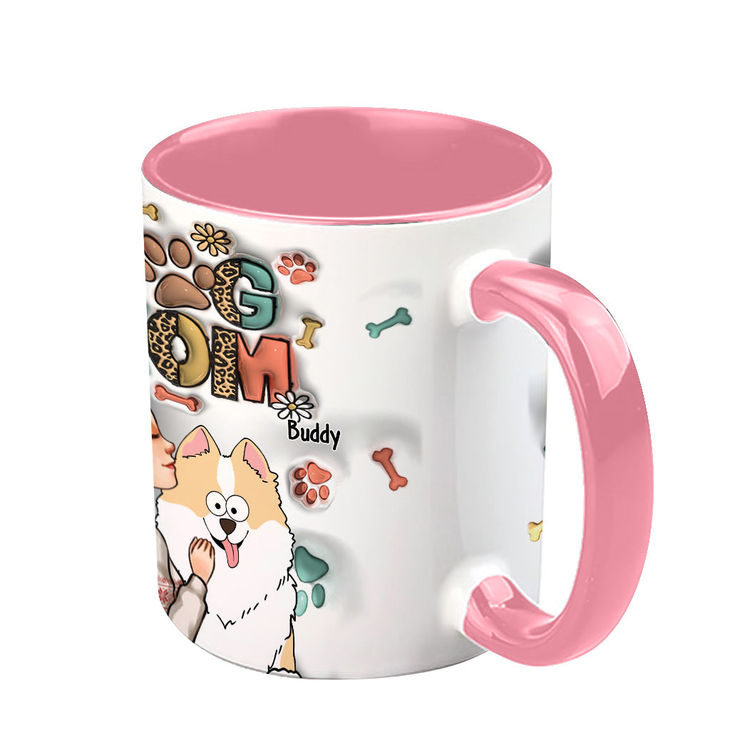 Dog Mom Cat Mom Inflated - Gift for dog lovers, cat lover - Personalized Accent Mug