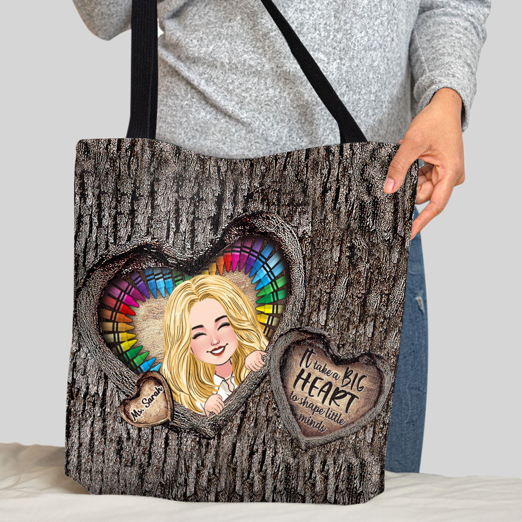 It Takes A Big Heart - Personalized Teacher Tote Bag