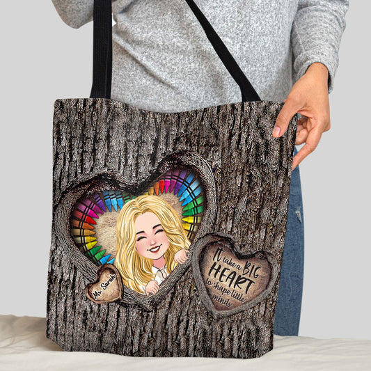 It Takes A Big Heart - Personalized Teacher Tote Bag