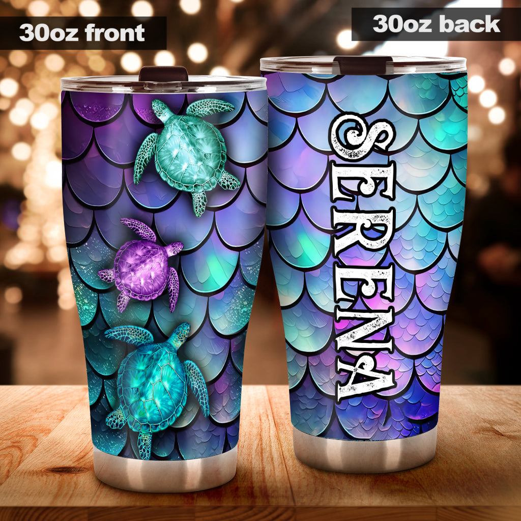 Beach Please Sea Turtle - Personalized Sea Lover Tumbler