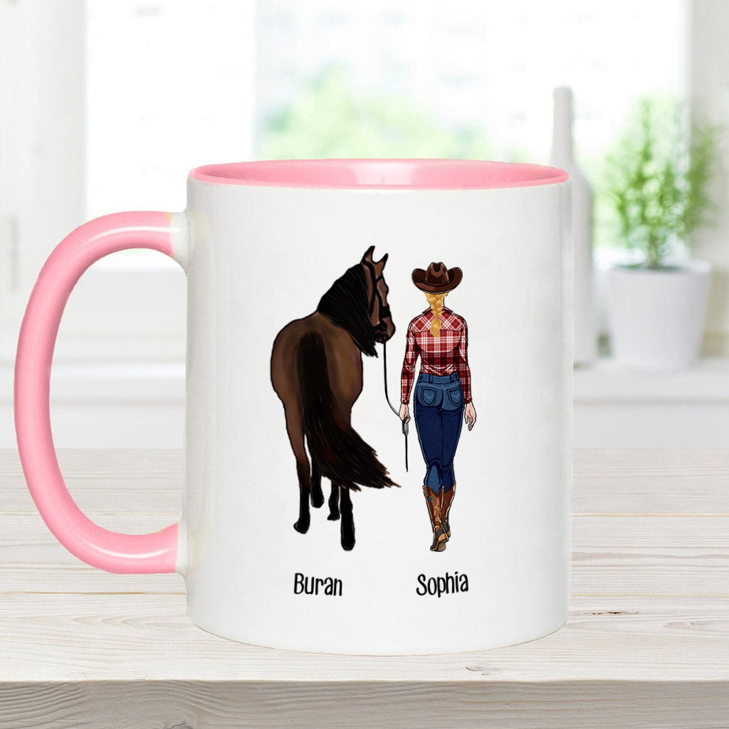 Just A Girl Who Loves Horses - Personalized Horse Accent Mug