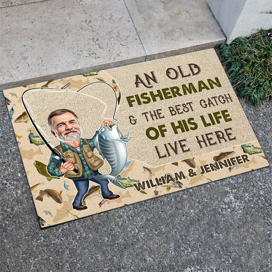 Photo Inserted Funny Fishing - Personalized Fishing Doormat