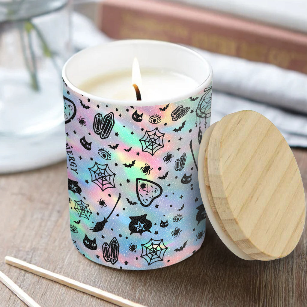 Don't F With My Energy - Personalized Witch Candle With Wooden Lid