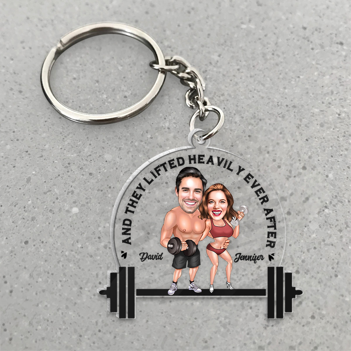 They Lifted Heavily Ever After - Personalized Fitness Keychain