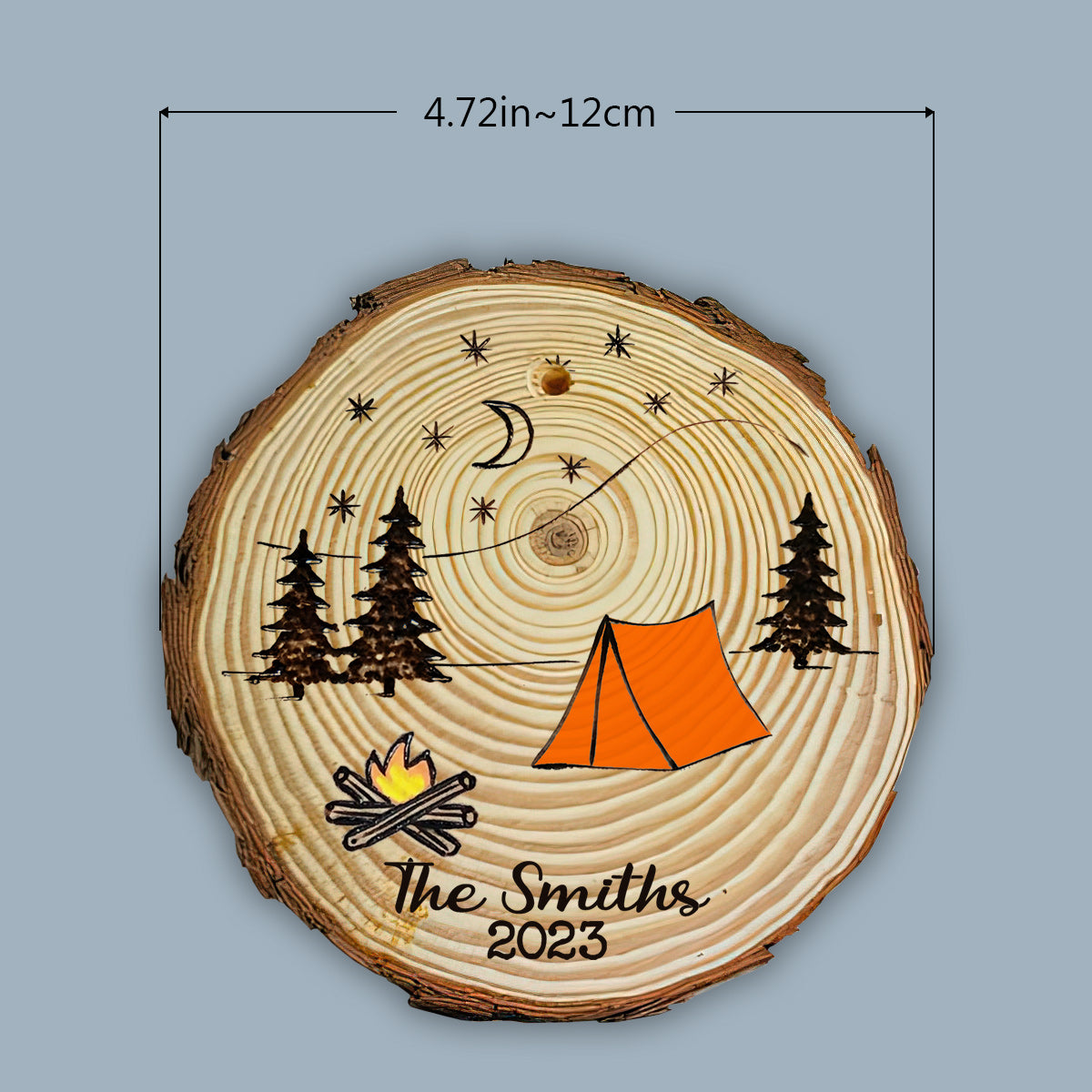 Making Memories One Campsite At A Time - Personalized Camping Slice Wood Ornament