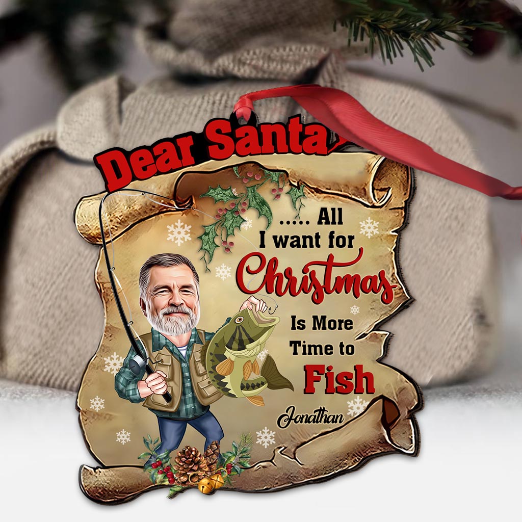 Dear Santa - Personalized Fishing Ornament