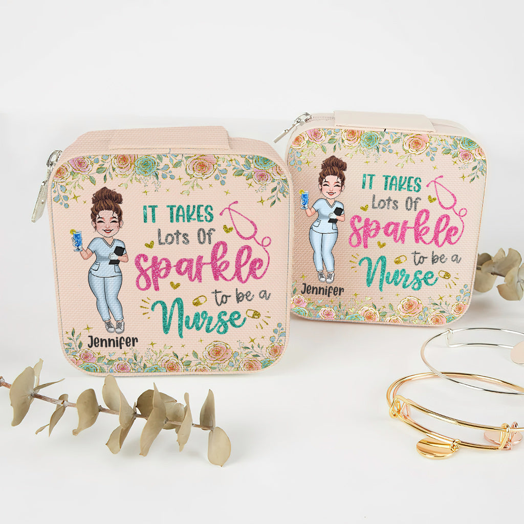 It Takes A Lot Of Sparkle To Be A Nurse - Personalized Nurse Jewelry Box