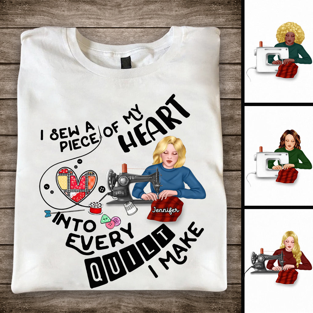 I Sewing A Piece Of My Heart - Personalized Sewing T-shirt And Hoodie