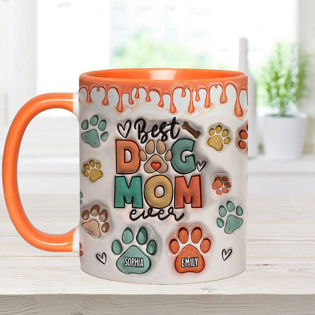 Best Dog Mom Ever - Personalized Dog Accent Mug