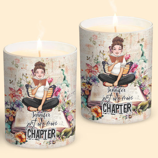 Just One More Chapter - Personalized Book Candle With Wooden Lid