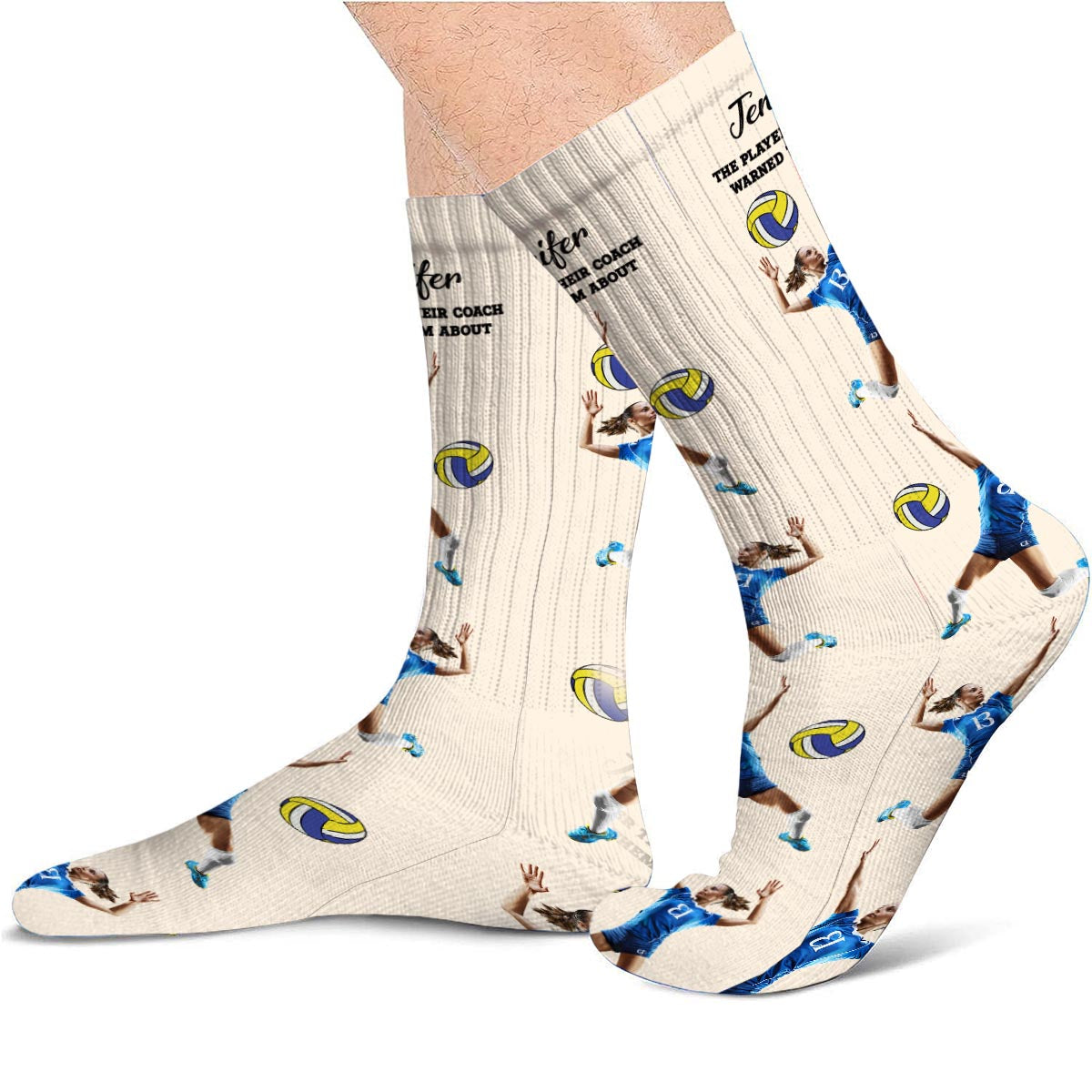 Their Coach Warned - Personalized Volleyball Socks