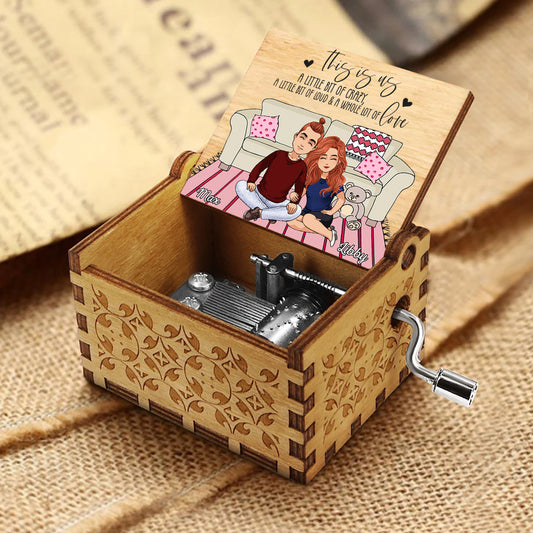 And So Together They Built A Life They Loved - Couple gift for husband, wife, boyfriend, girlfriend - Personalized Hand Crank Music Box