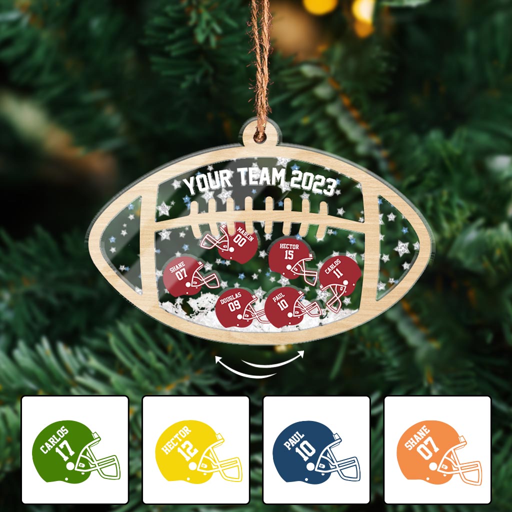 Football Team - Personalized Football 3 Layered Shaker Ornament