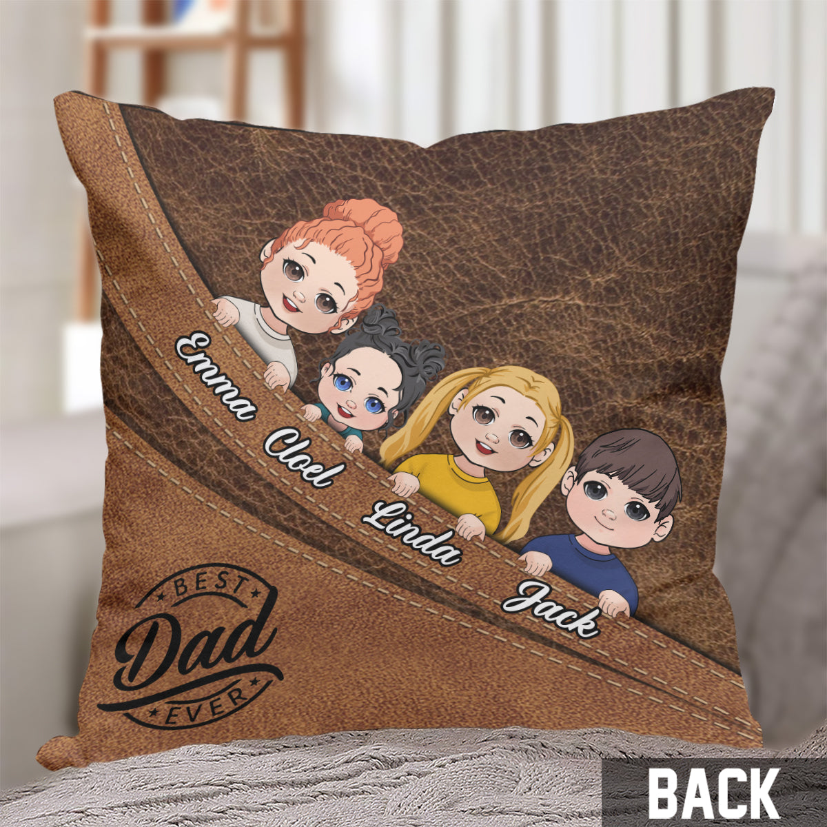 Best Dad/Grandma/Grandpa/Mom Ever - Personalized Father Throw Pillow