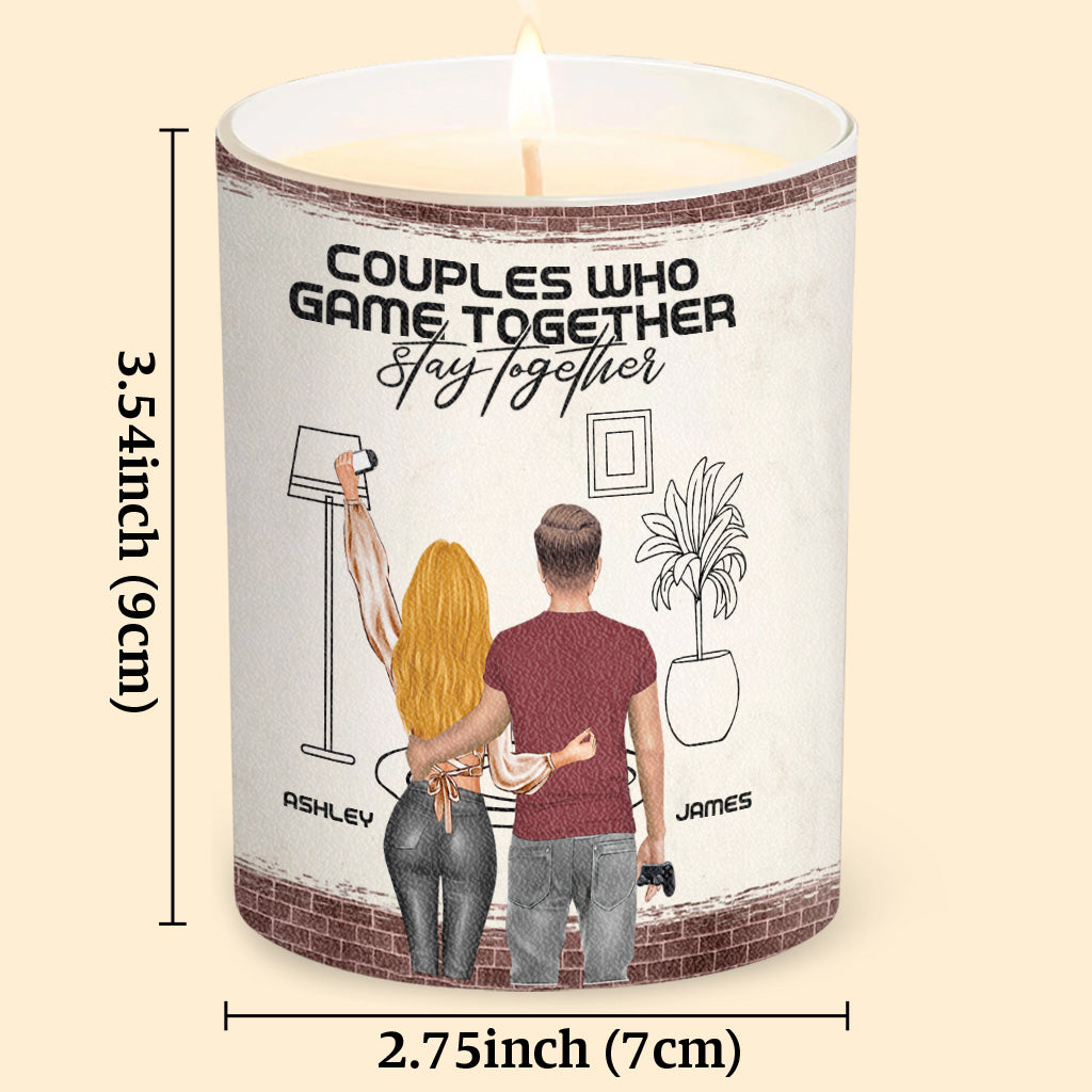 Couples Who Game Together Stay Together - Personalized Video Game Candle With Wooden Lid