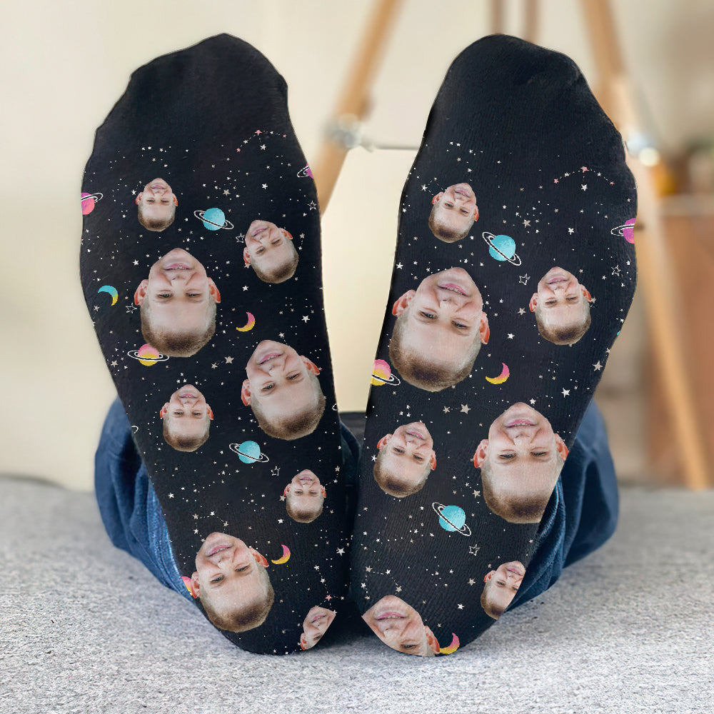 Custom Face Galaxy - Personalized Kid Socks