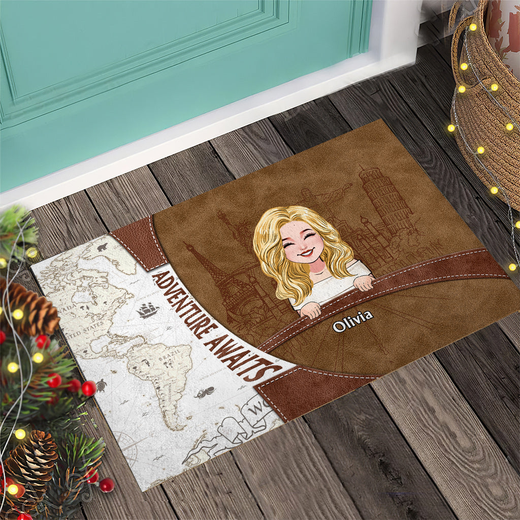 Adventure Awaits - Personalized Travelling Doormat