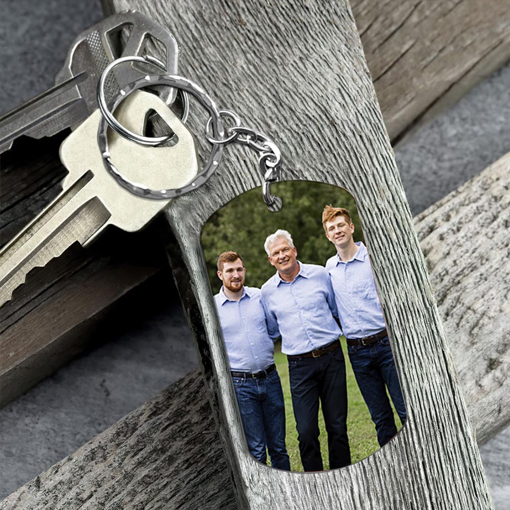This Awesome Dad Belongs - Gift for dad, uncle, brother, grandpa - Personalized Stainless Steel Keychain