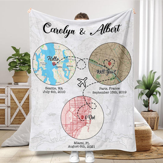 Hello Will You I Do - Personalized Husband And Wife Blanket