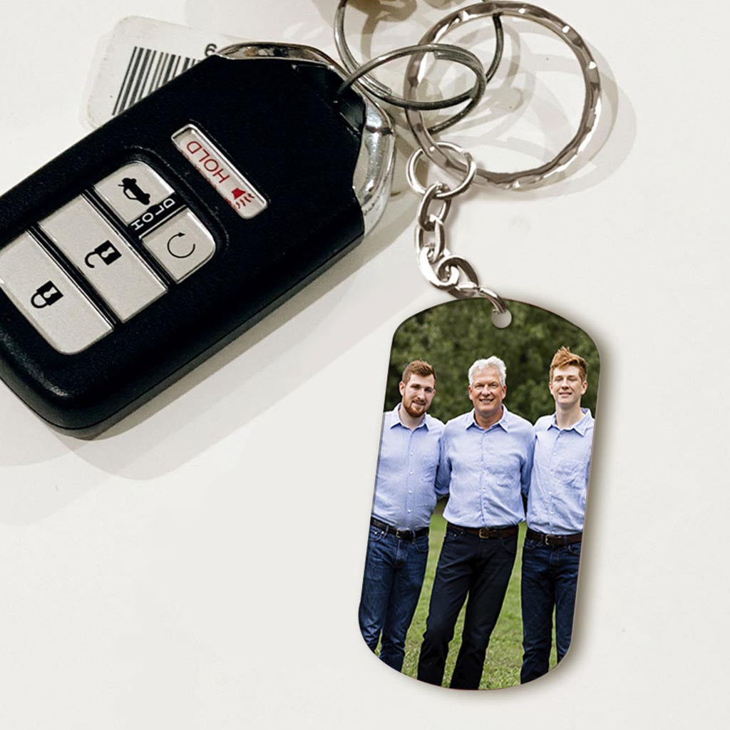 This Awesome Dad Belongs - Gift for dad, uncle, brother, grandpa - Personalized Stainless Steel Keychain