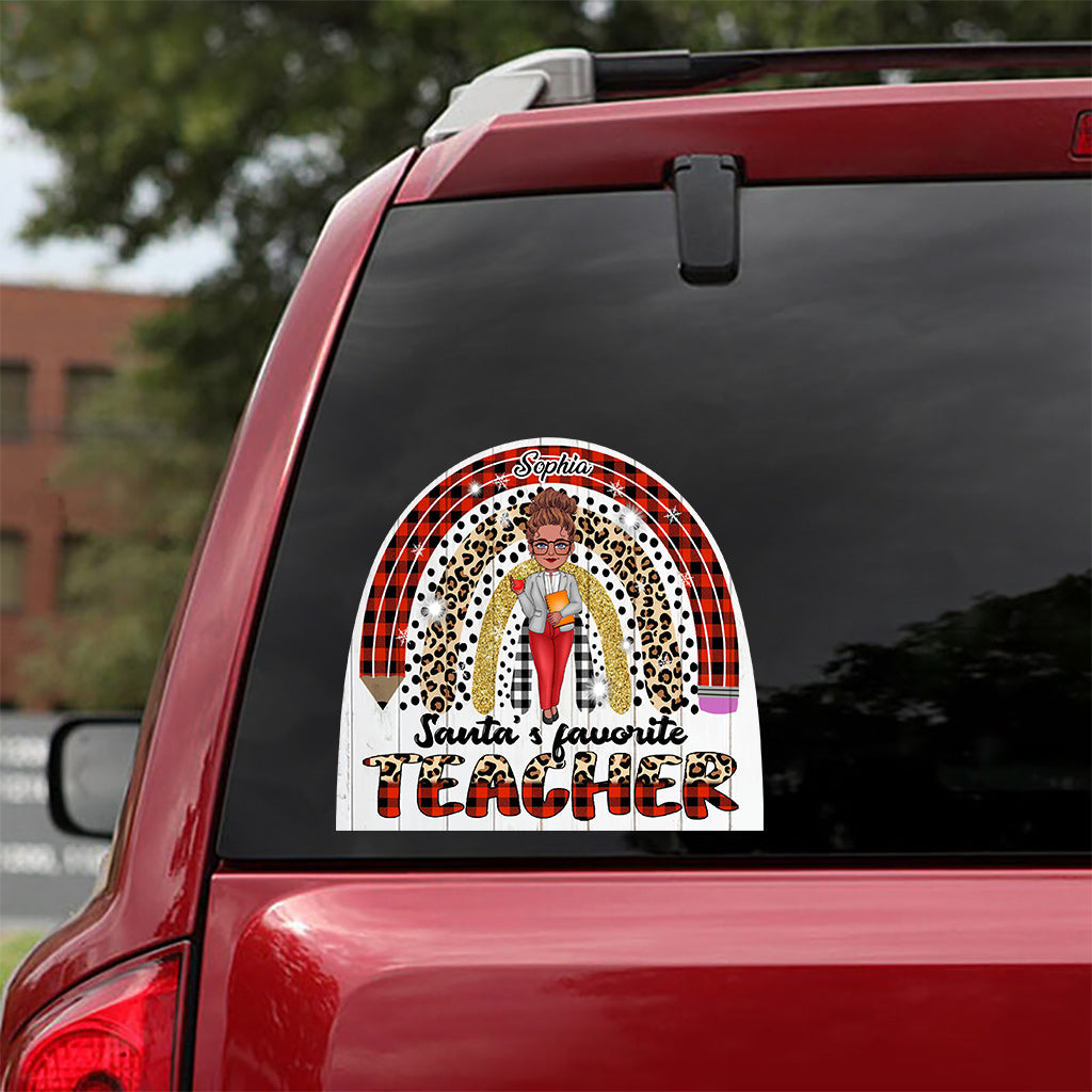 Santa's Favorite Teacher - Personalized Teacher Decal Full